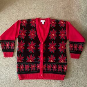 EUC Baxter & Wells Vintage Poinsetta Ugly Christmas Sweater, Women’s Medium